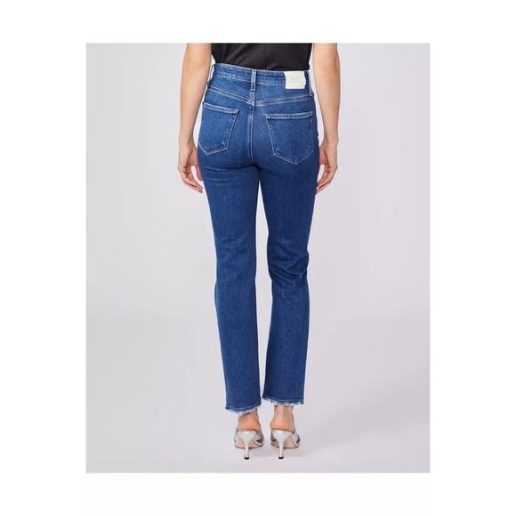 PAIGE Stella High Rise Modern Straight Leg Jeans Soleil Destructed Sz 32/14 $239 - Picture 4 of 15